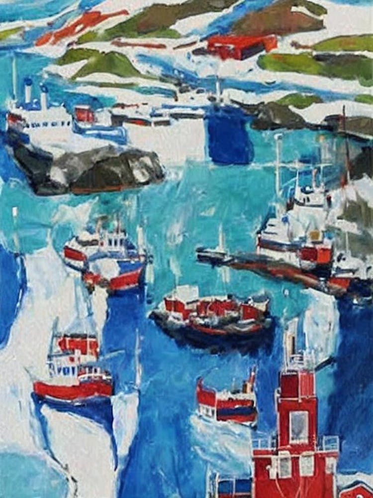 Hafen von Nuuk Grönland Abstrakter Blockhafen
