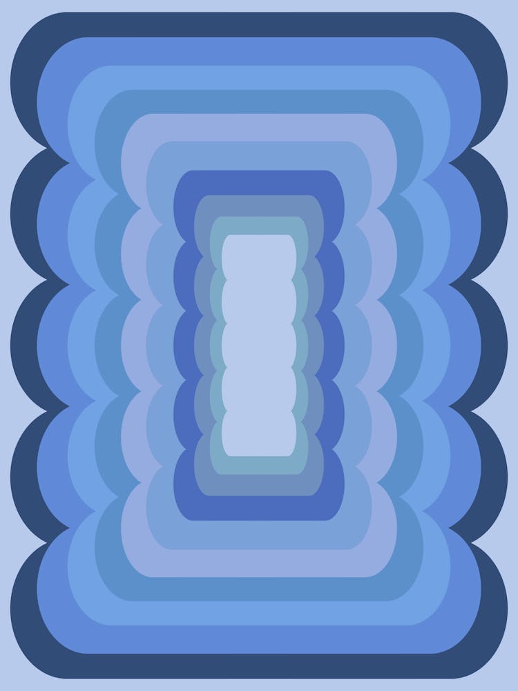 Wavy Retro Abstract Blue