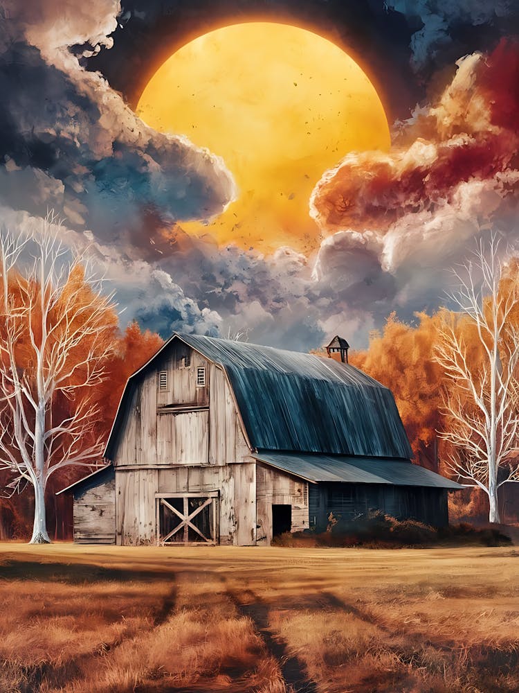 Scheune im Herbst