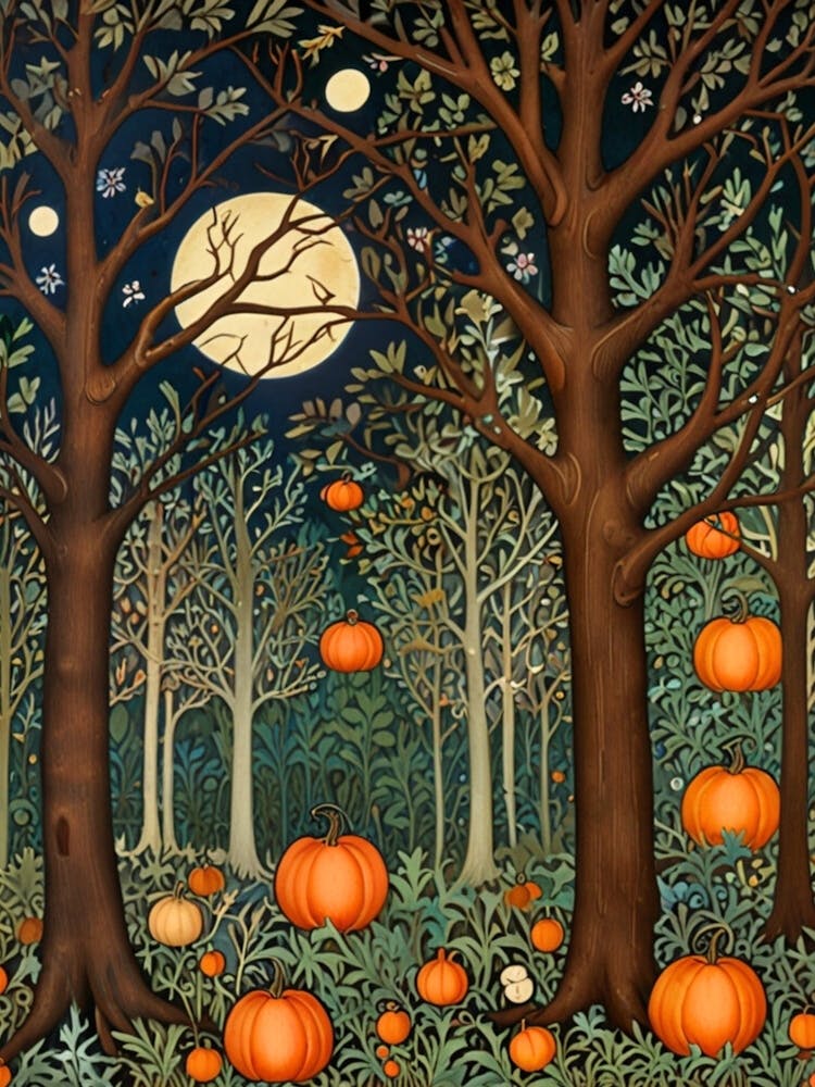 William Morris Pumpkins In The Woods