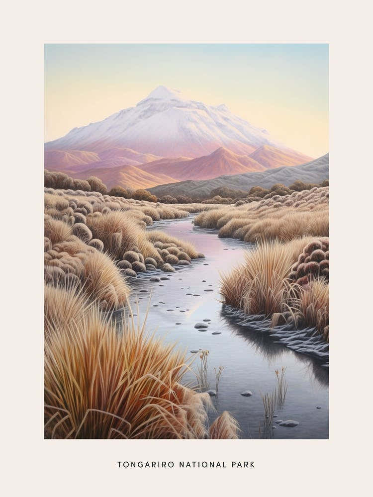Dreamy Winter National Park Poster  Tongariro National Park New Zealand 3