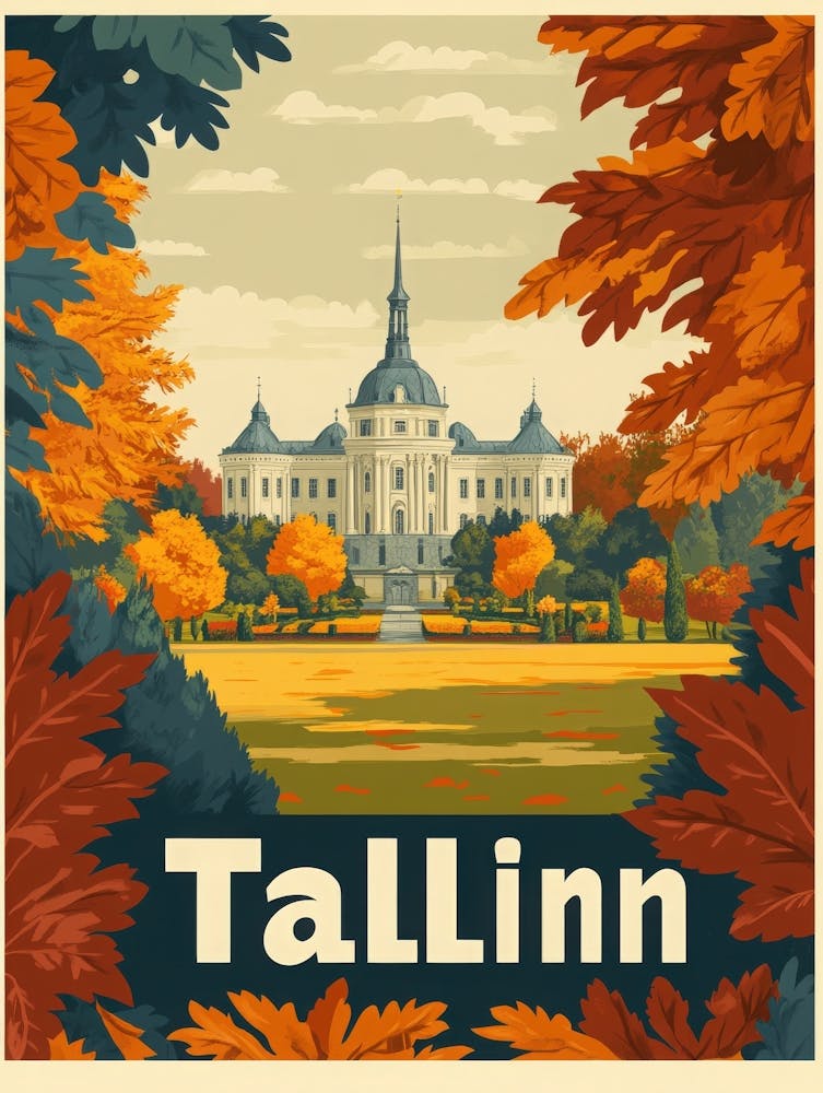 Aihrgdesign A Mid Century Modern Travel Poster For Tallinn