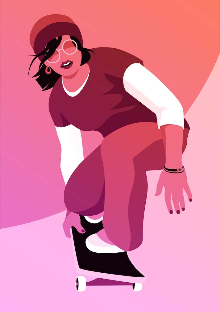 Skater Girl Pinkorange