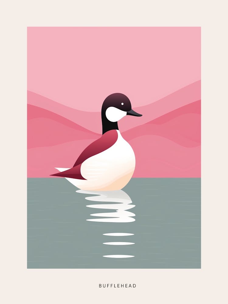 Minimalist Bufflehead 1 Bird Poster