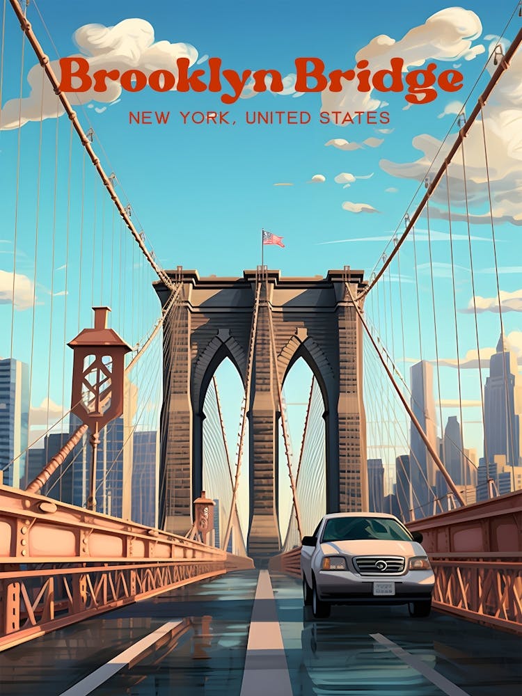 Brooklyn Bridge New York Urban Travel Art