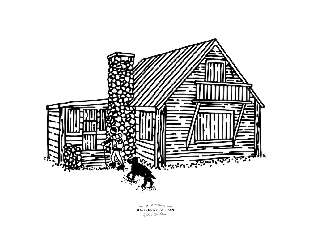 Cabin Escape Fineline Illustration