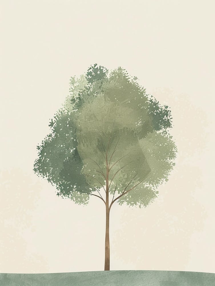 Linden Tree Minimal Japandi Illustration 2