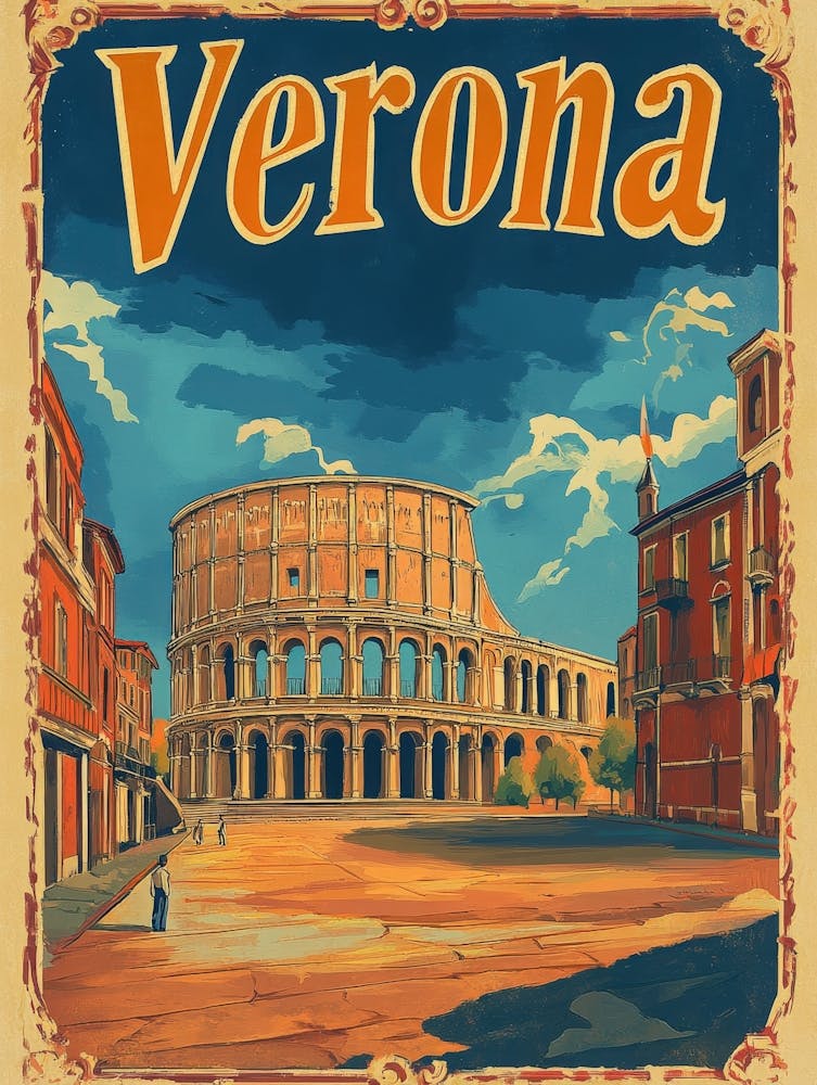 Aihrgdesign A Vintage Travel Poster Of Verona 1