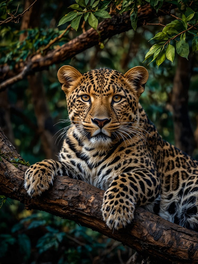 Leopard In The Forest