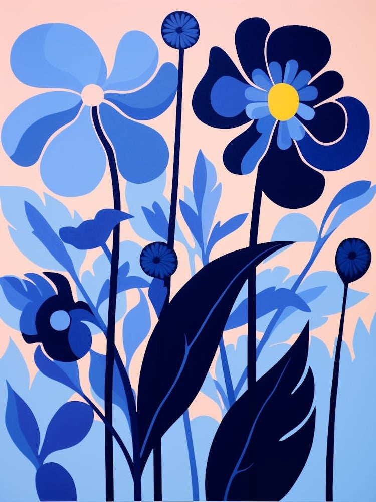 Blue Flower Illustration Iris 3