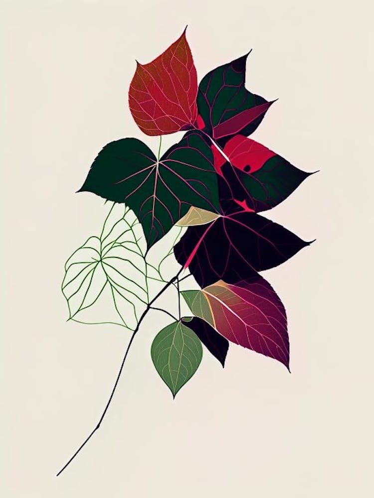 Pacific Poison Ivy Minimal Line Drawing 3