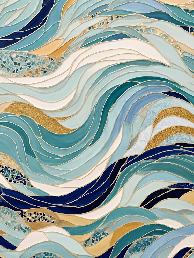 Blue And Gold Waves