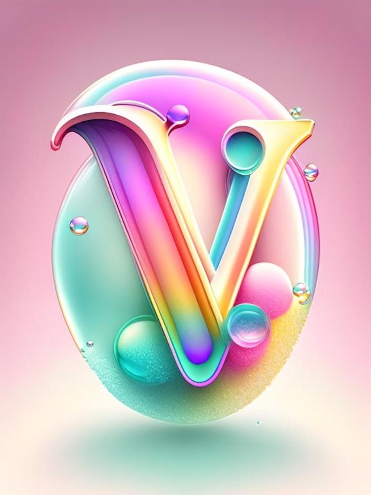 V, Alphabet Bubble Rainbow