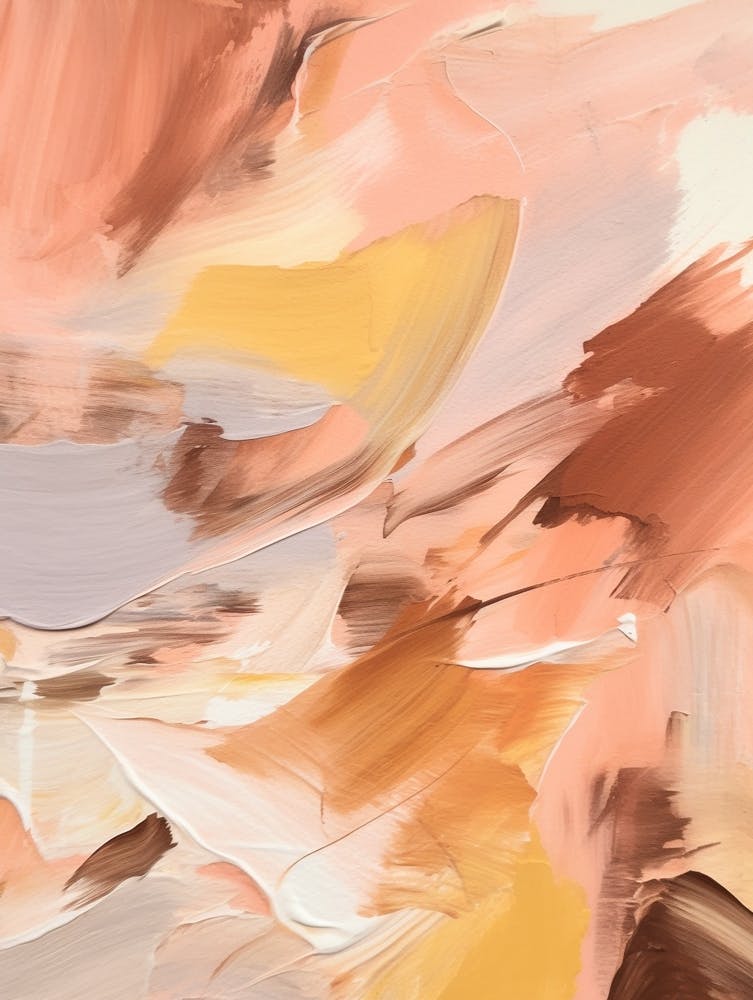 Pink And Yellow Autumn Abstract Painting 2