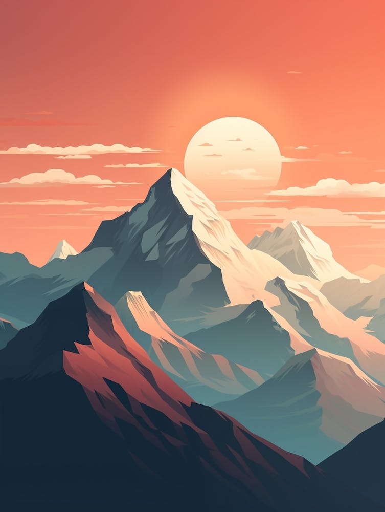 Mount Everest 3 Hiking Trail Landscape