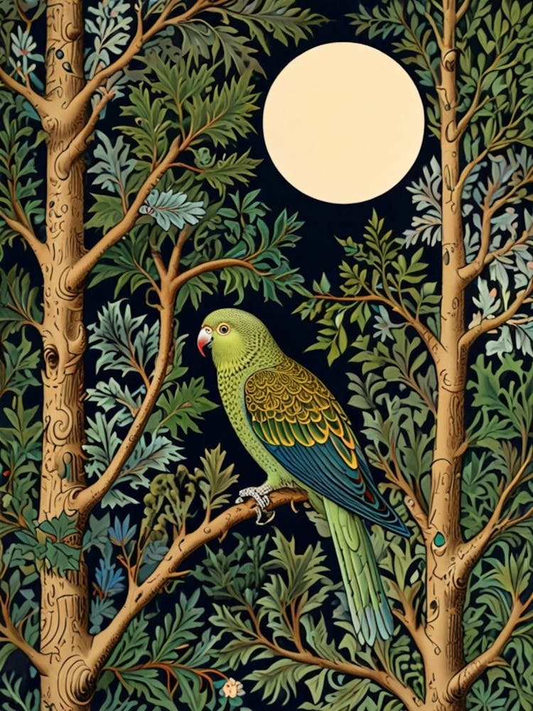 William Morris Parrot In The Trees