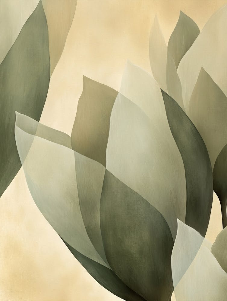 Green Beige Close Up Petals 18