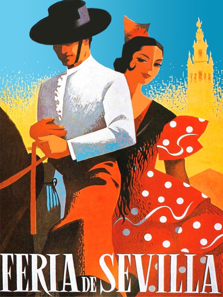 Seville, Man And Woman On A Horse