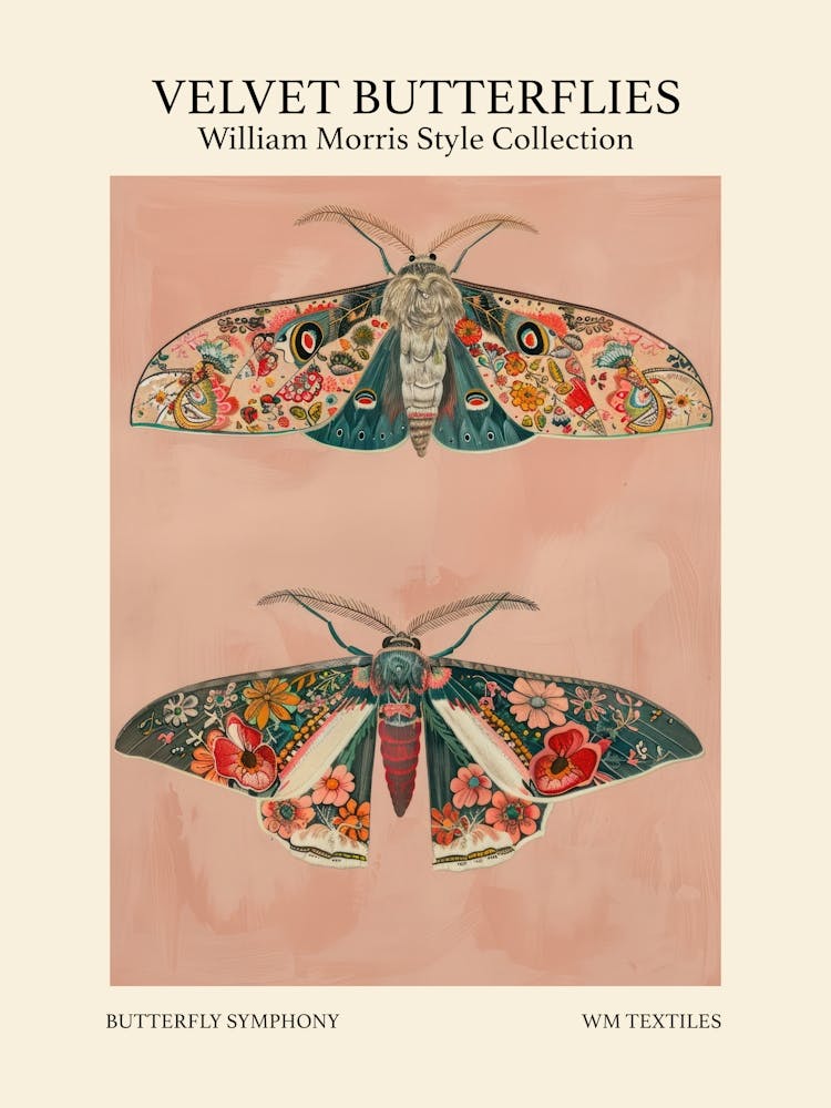 Velvet Butterflies Collection Butterfly Symphony William Morris Style 9