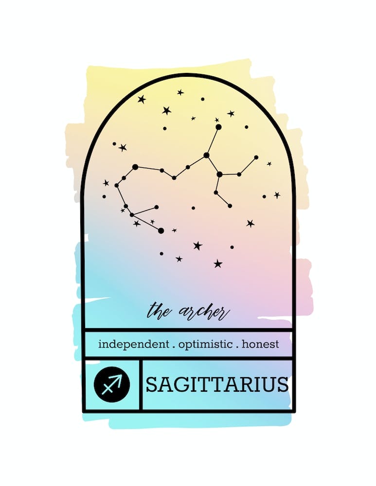 Sagittarius Zodiac Sign | Rainbow Gradient