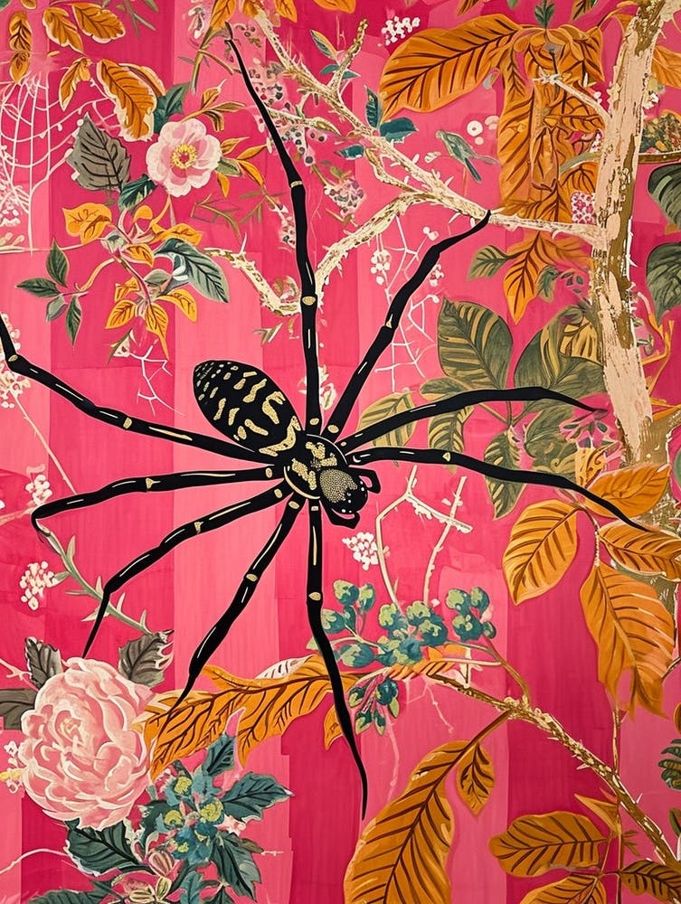 Floral Animal Painting Spider 1