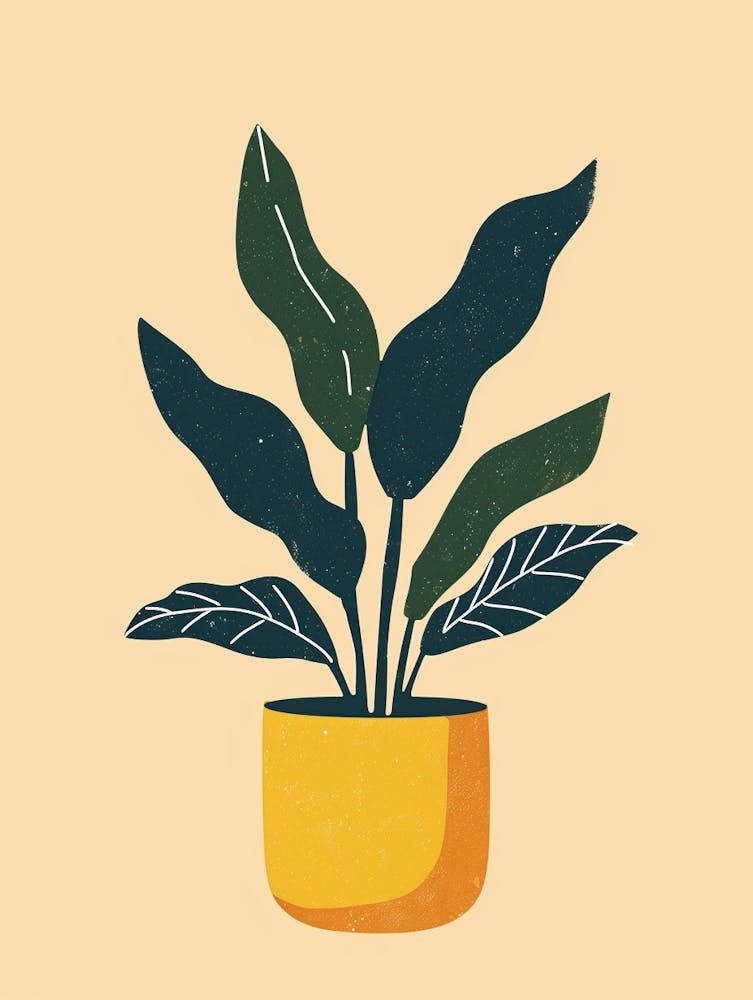 Zz Plant Minimalist Illustration 6