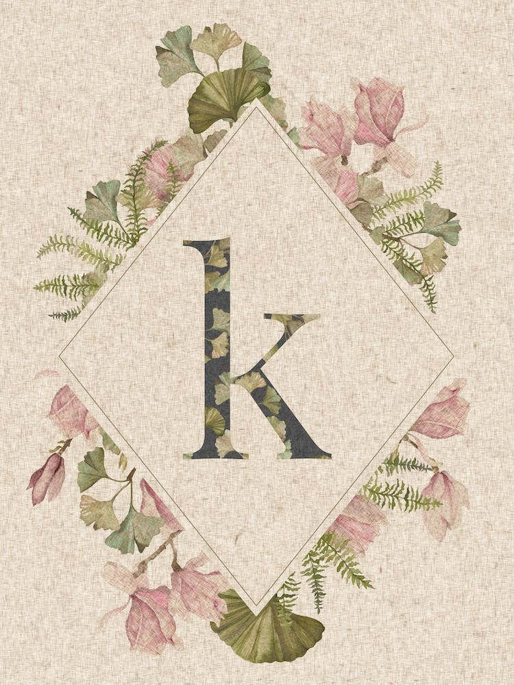 Floral Monogram K