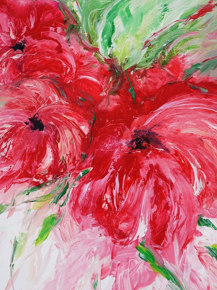 Red Peonies Painting
