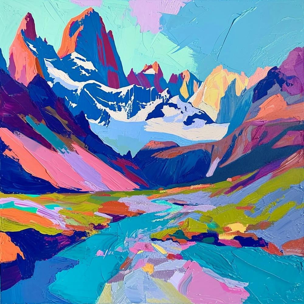 Colourful Abstract Los Glaciares National Park Argentina 2
