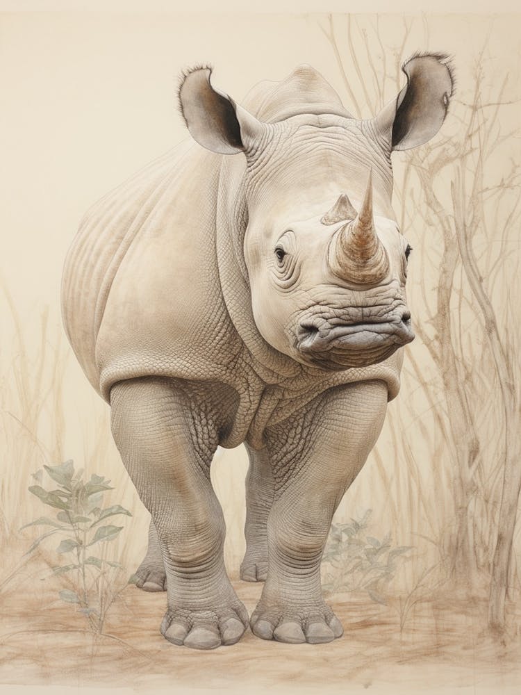 Detaillierte Nashorn-Illustration 3