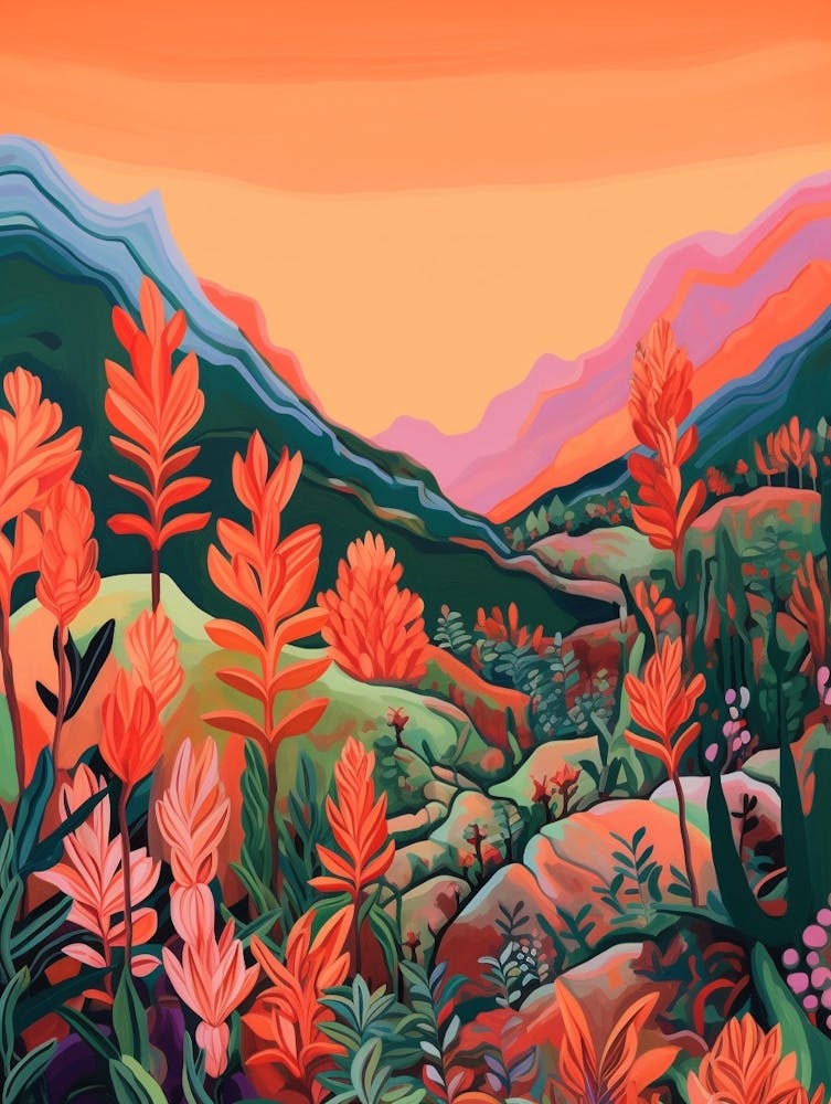 Peinture de Fleurs Sauvages Bohème - Indian Paintbrush 2