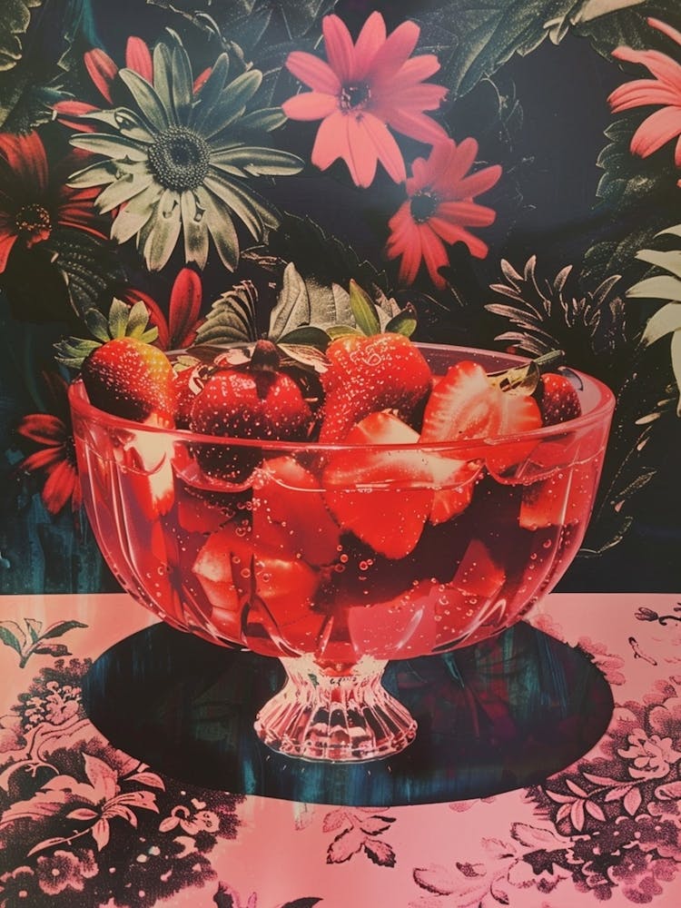 Erdbeergelee Retro-Collage 2