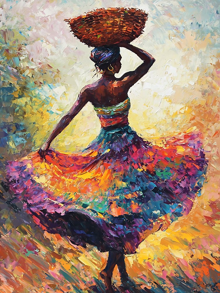 African Woman With Basket 19