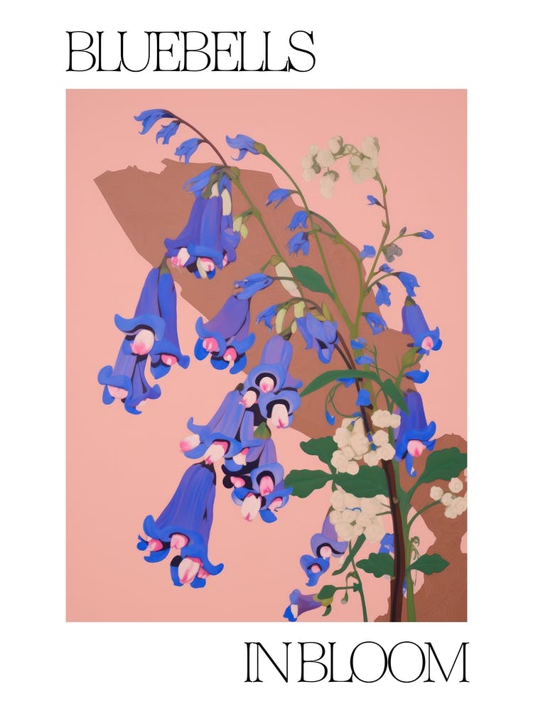 Bluebells In Bloom Flowers Bold Illustration 2