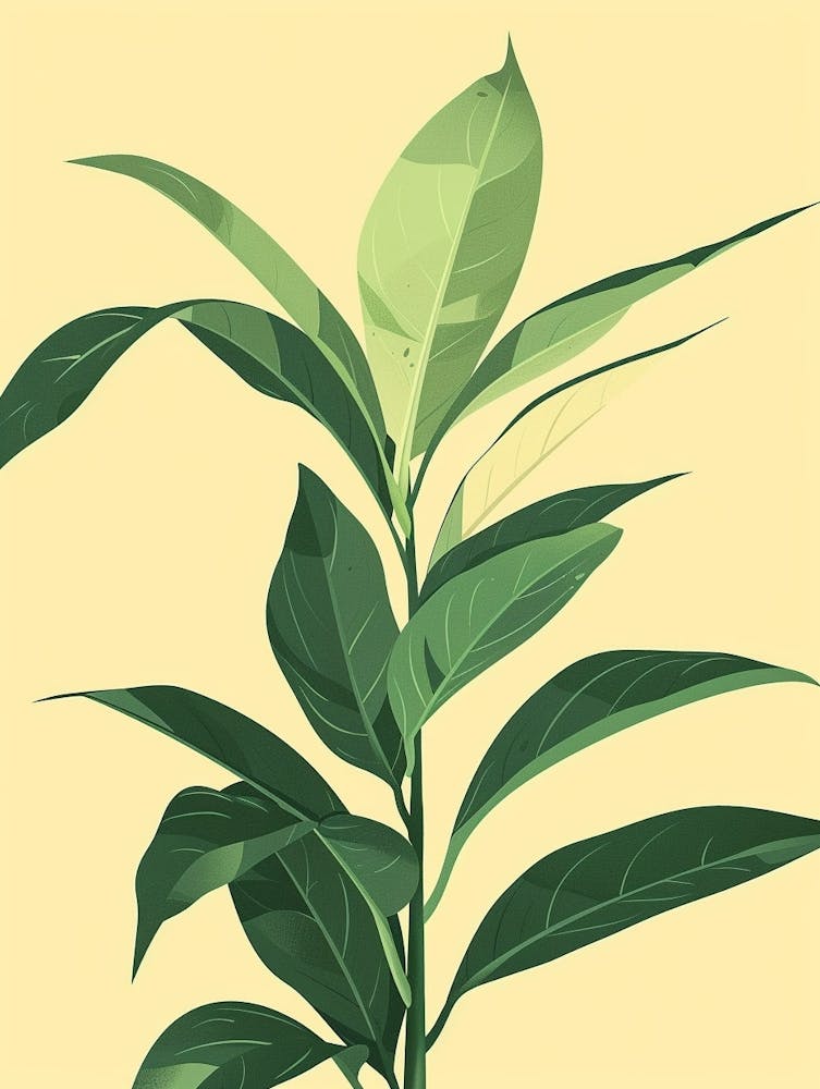 Chinese Evergreen Plant Minimalist Illustration 2