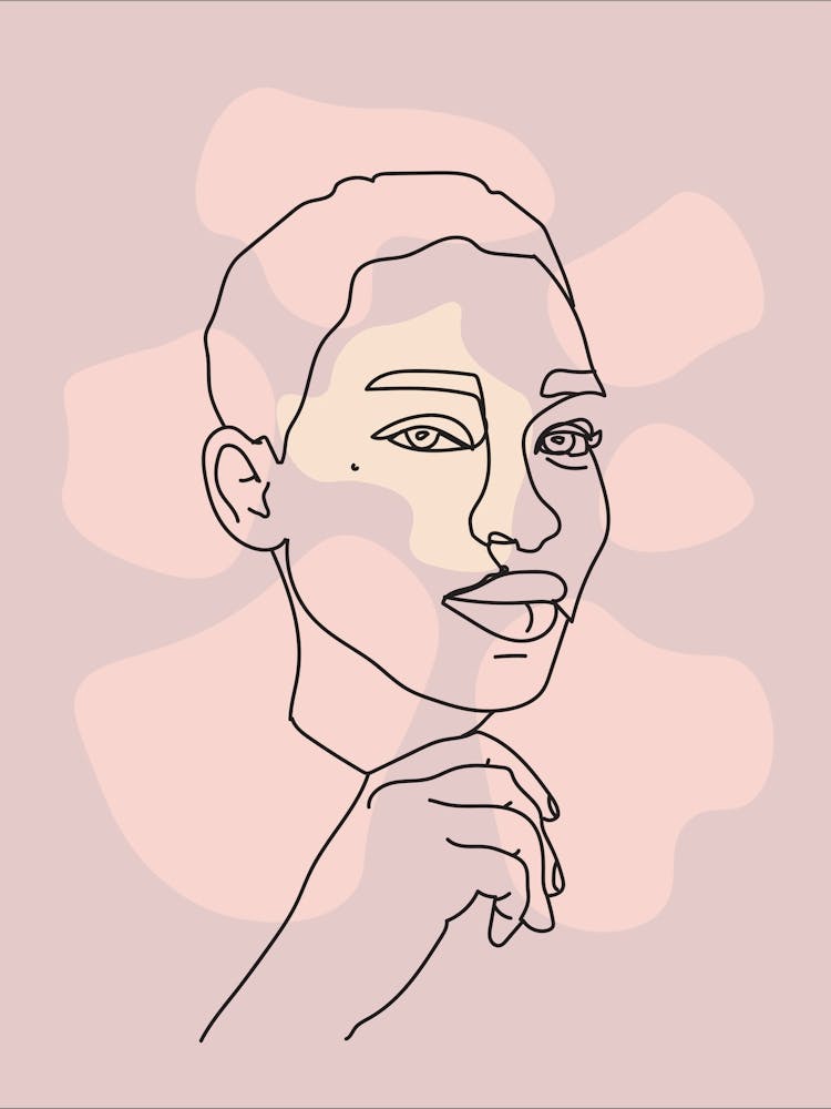 Portrait Line Drawing Of A Woman