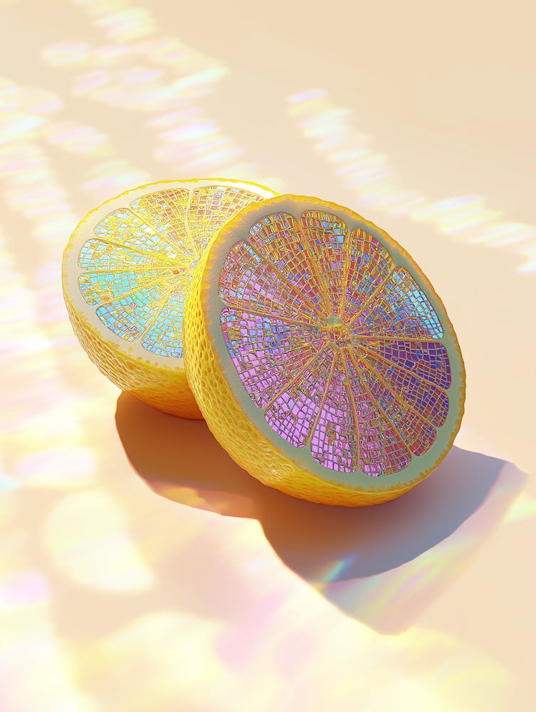 Disco Lemons Art, Glam Disco Ball Lemons