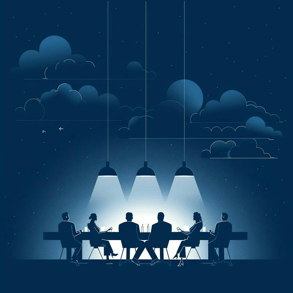 Business Meeting At Night