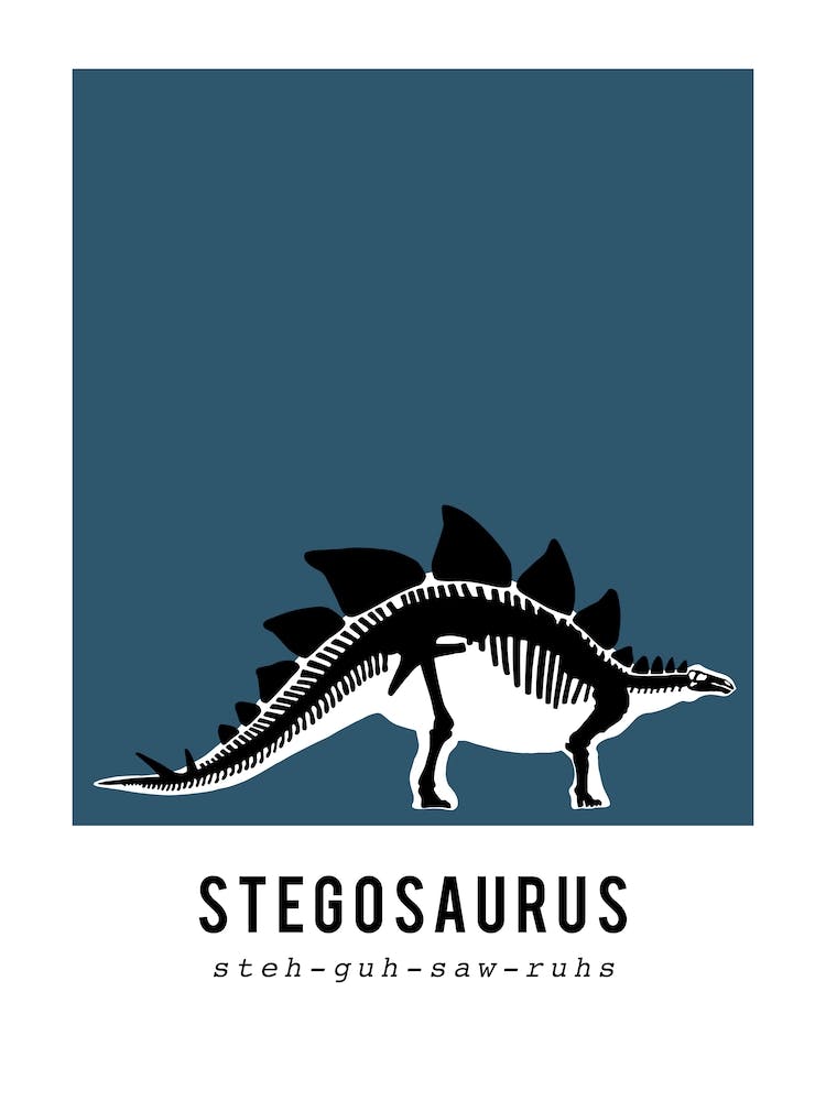 Stegosaurus, Dinosaur Boys Room Decor, Blue