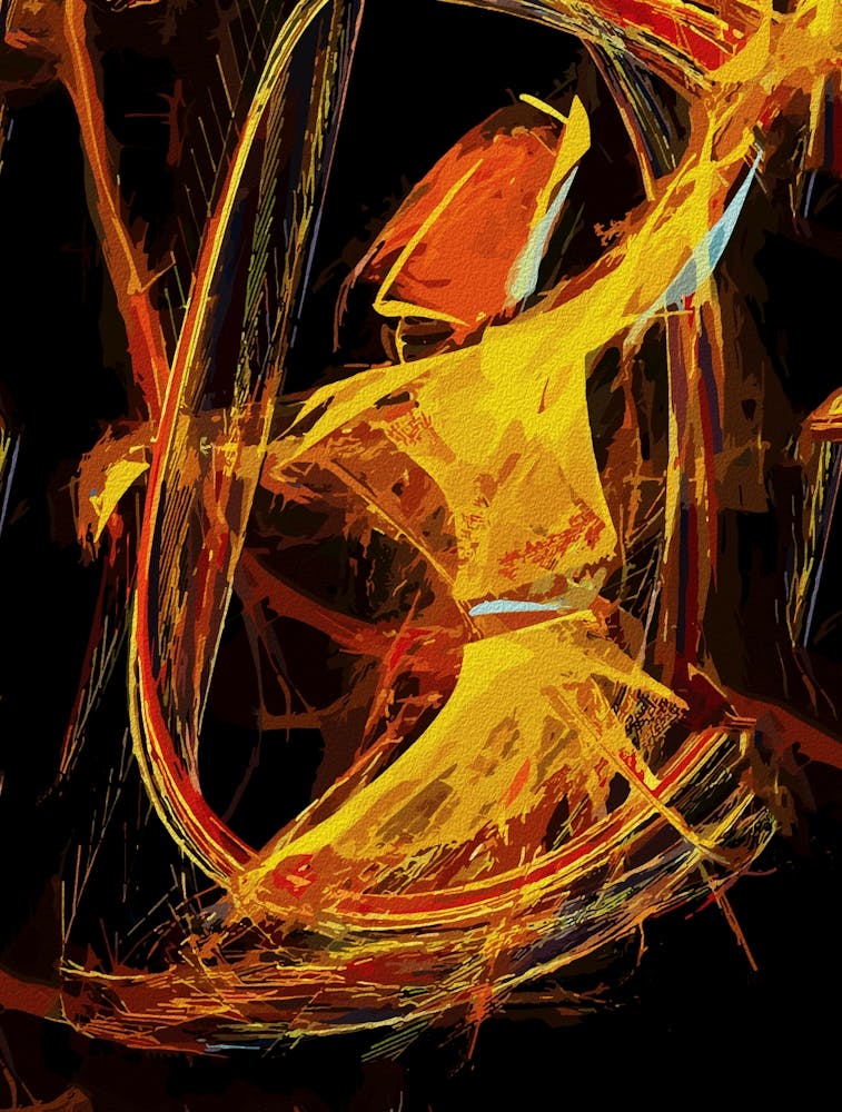Mystical Sufi Whirling Dervish – Abstract Spiritual Wall Art