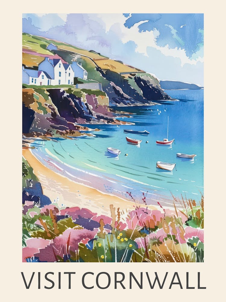 Visit Cornwall Travel Poster