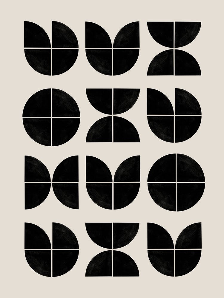 Abstract Black And White Pattern Bauhaus Style