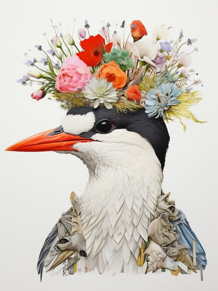 Bird With A Flower Crown Common Tern 3
