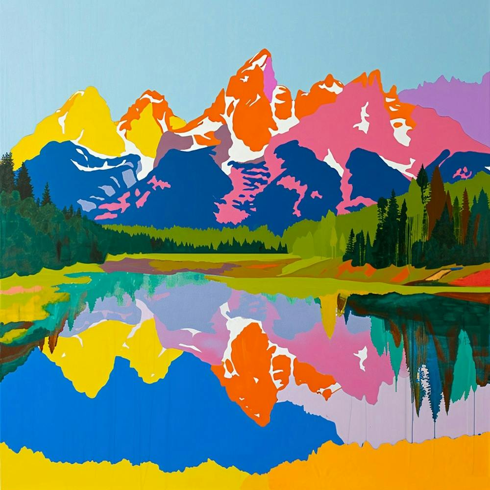 Colourful Abstract Grand Teton National Park Usa 3
