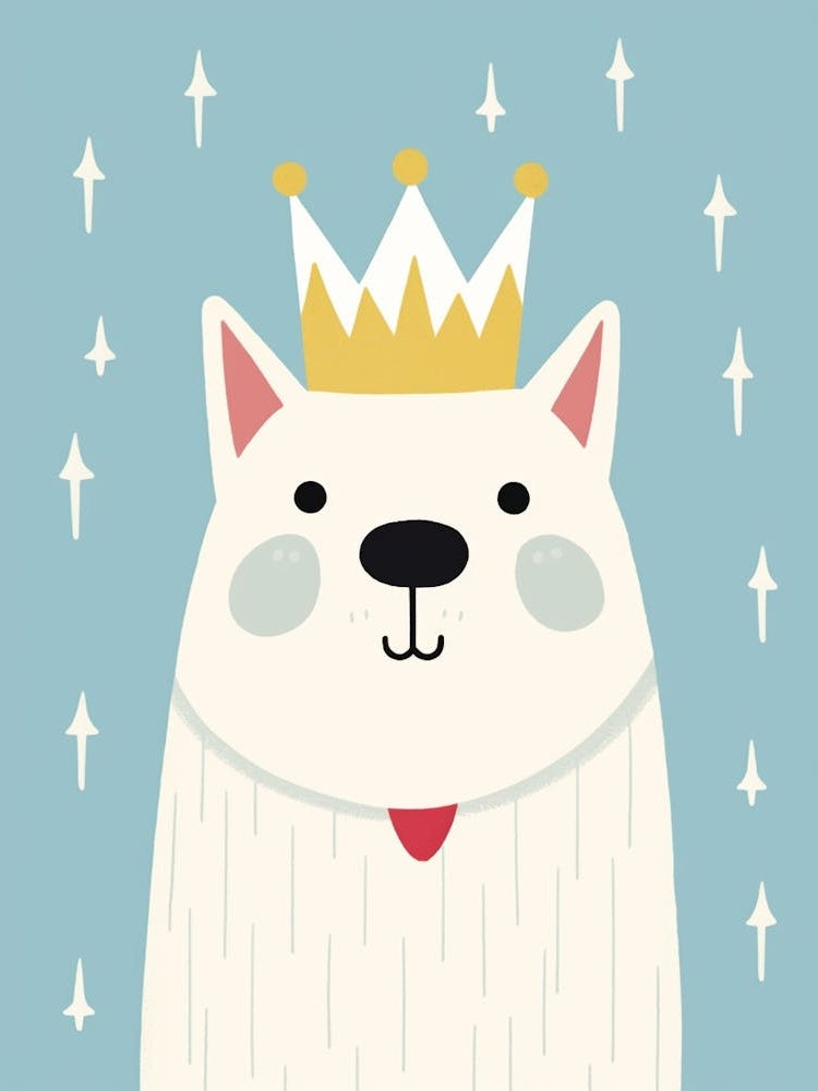 Little Arctic Wolf 1 Wearing A Crown