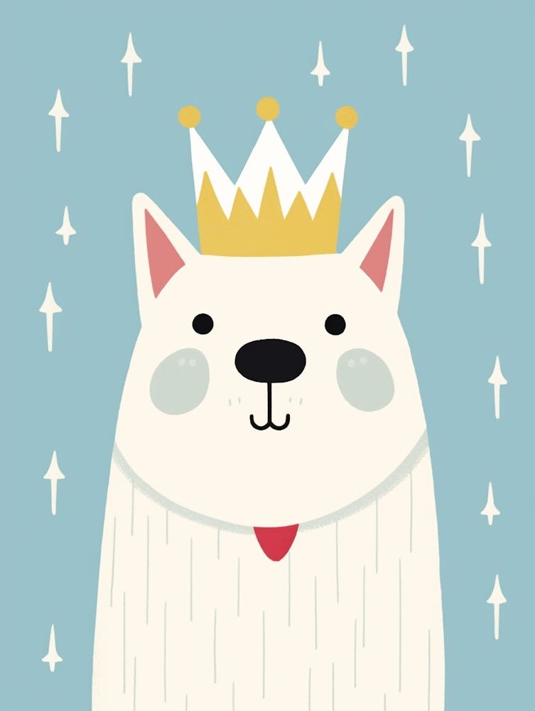 Little Arctic Wolf 1 Wearing A Crown