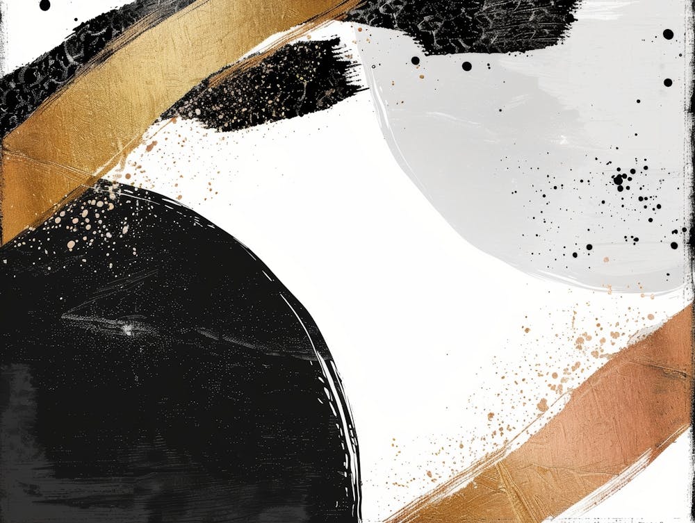 Abstract Black Gold Canvas Print 4
