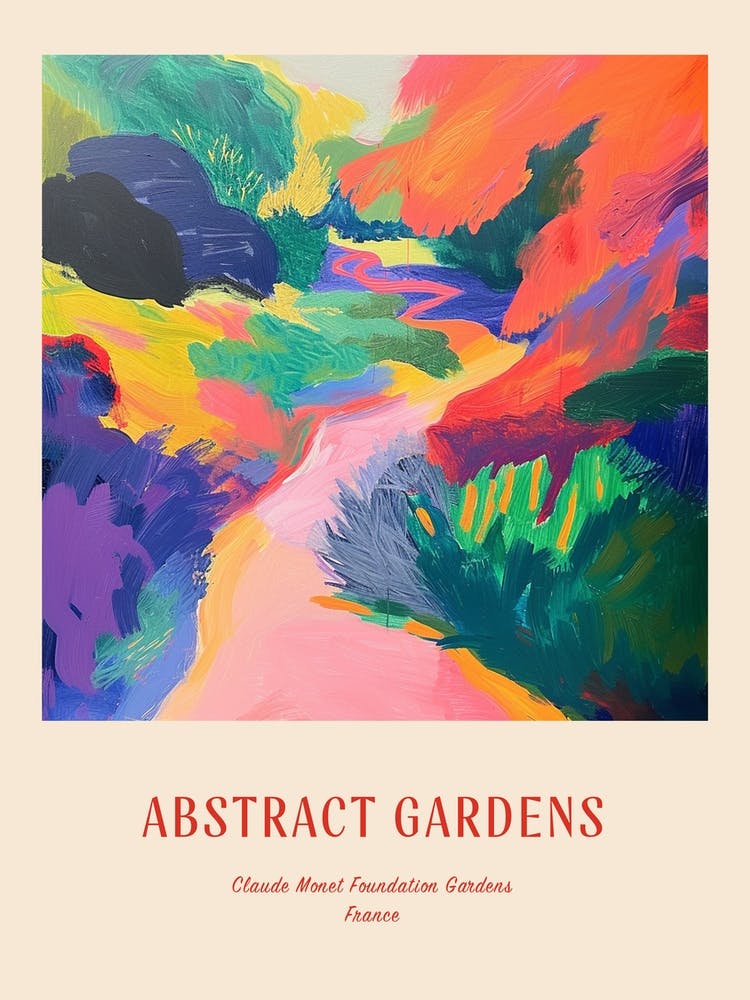 Colourful Gardens Claude Monet Foundation Gardens France 1 Red Poster