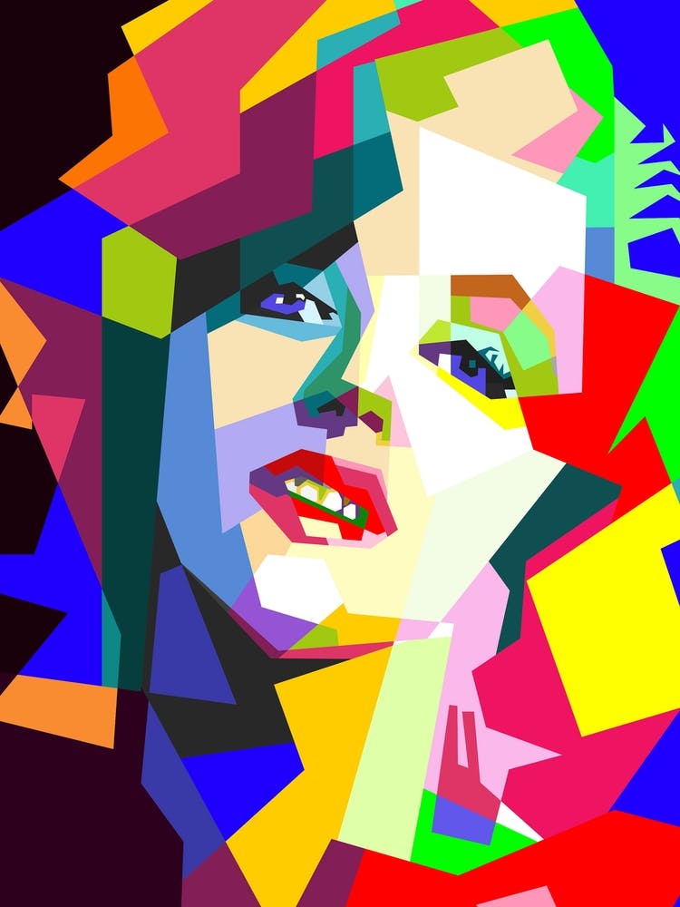 Marilyn Monroe Most Iconic Hollywood Actress Pop Art WPAP Illustration