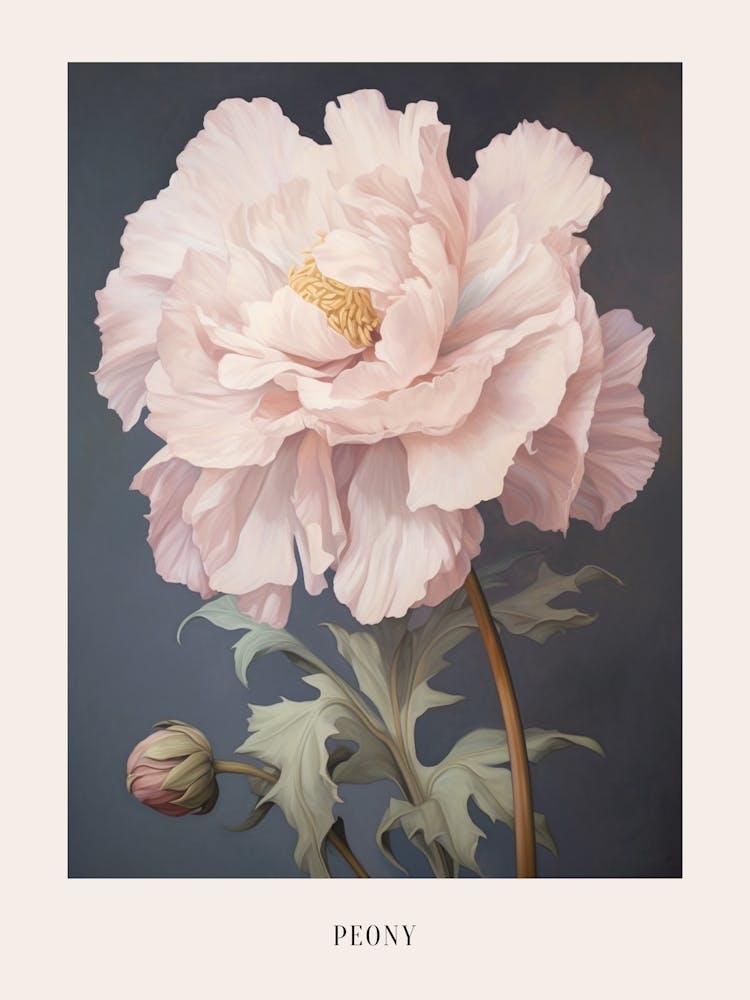 Floral Illustration Peony 3 Poster